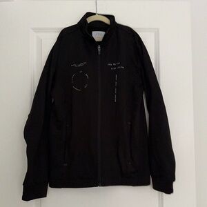 Zara boys black athletic zip up sweater jacket top size 11 12 years